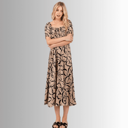 Ruth Puff Sleeve Midi Dress