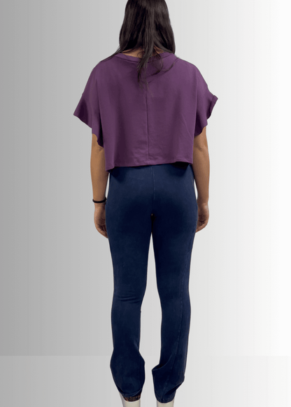 Ruffled Dolman USA Flag Graphic Cropped Top