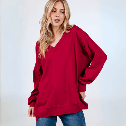Relax in Red Oversized Sweatshirt Made in USA