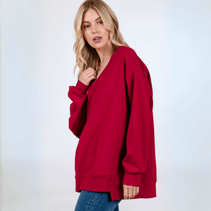 Relax in Red Oversized Sweatshirt Made in USA