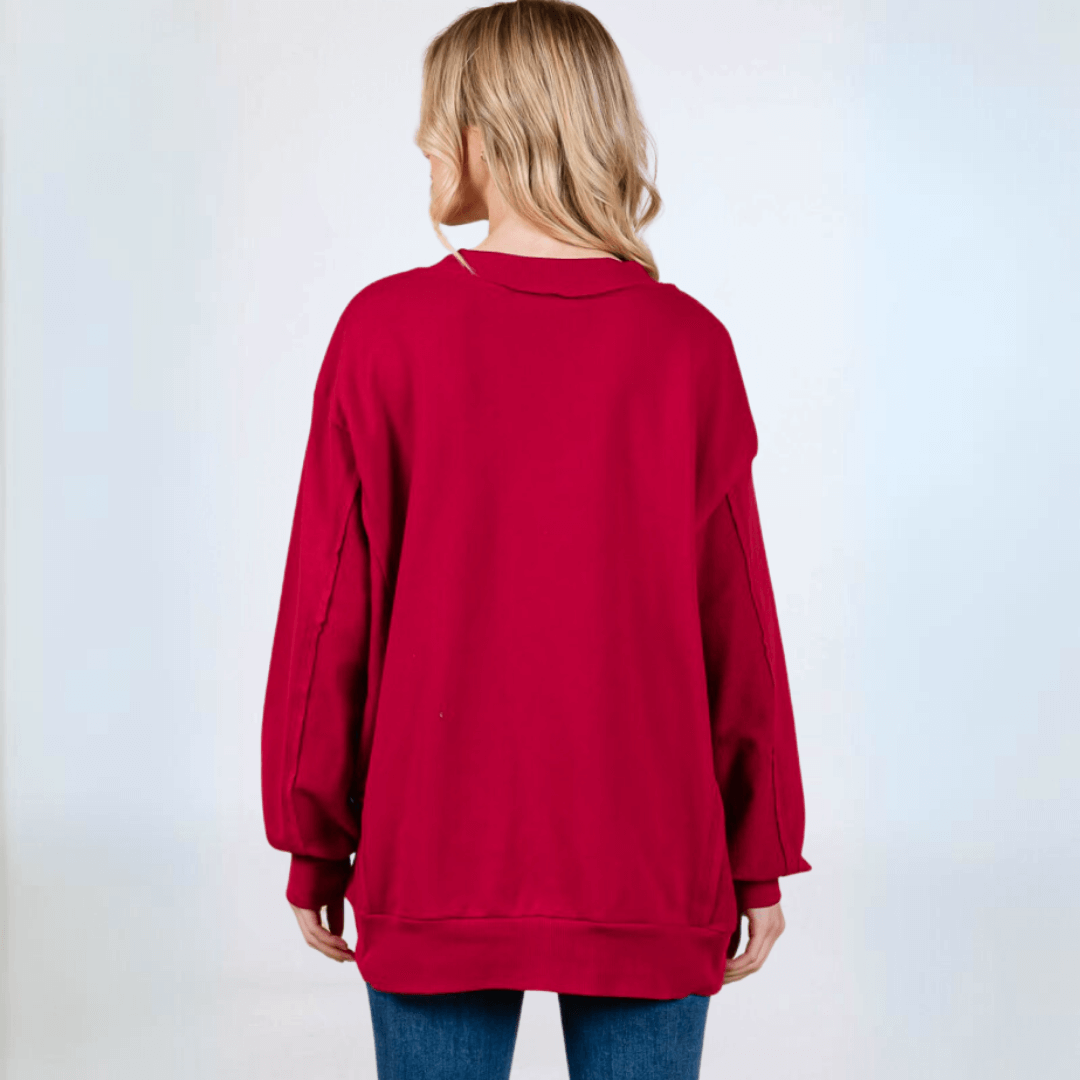 Relax in Red Oversized Sweatshirt Made in USA