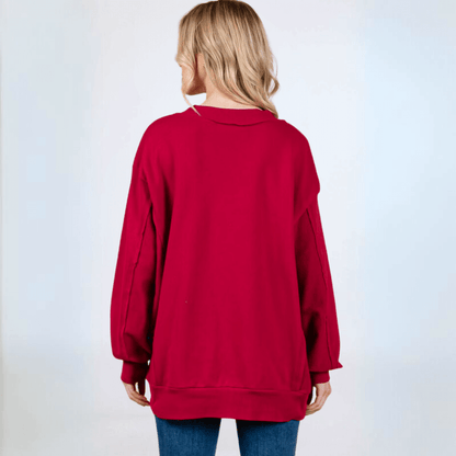 Relax in Red Oversized Sweatshirt Made in USA