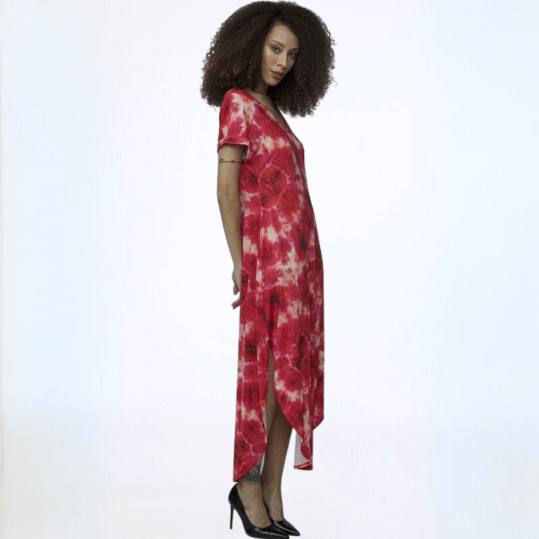 Red Tie Dye Jersey Beach Dress Made in USA