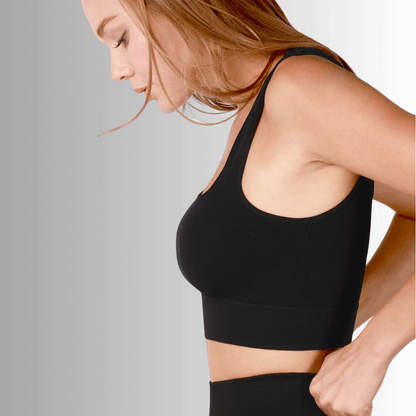 Nikibiki Square Neck Ribbed Base Layer Tank in Black