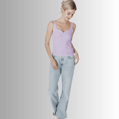 Nikibiki Sweetheart Ribbed Tank Top in Orchid