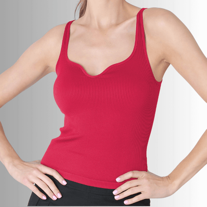 Nikibiki Sweetheart Ribbed Tank Top in Magenta