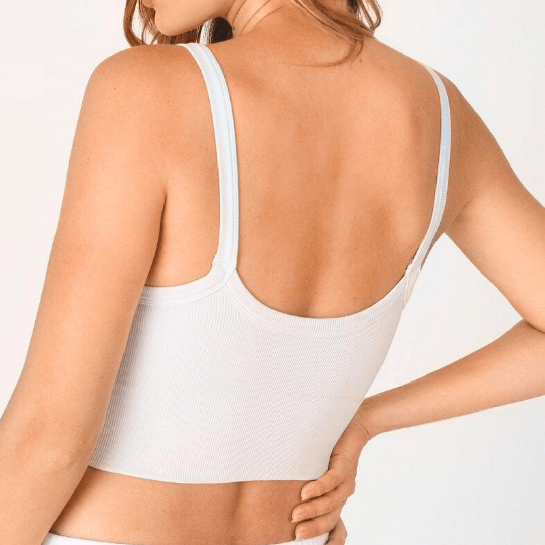 Nikibiki Ribbed Solid V-Neck Bra Top Made in USA