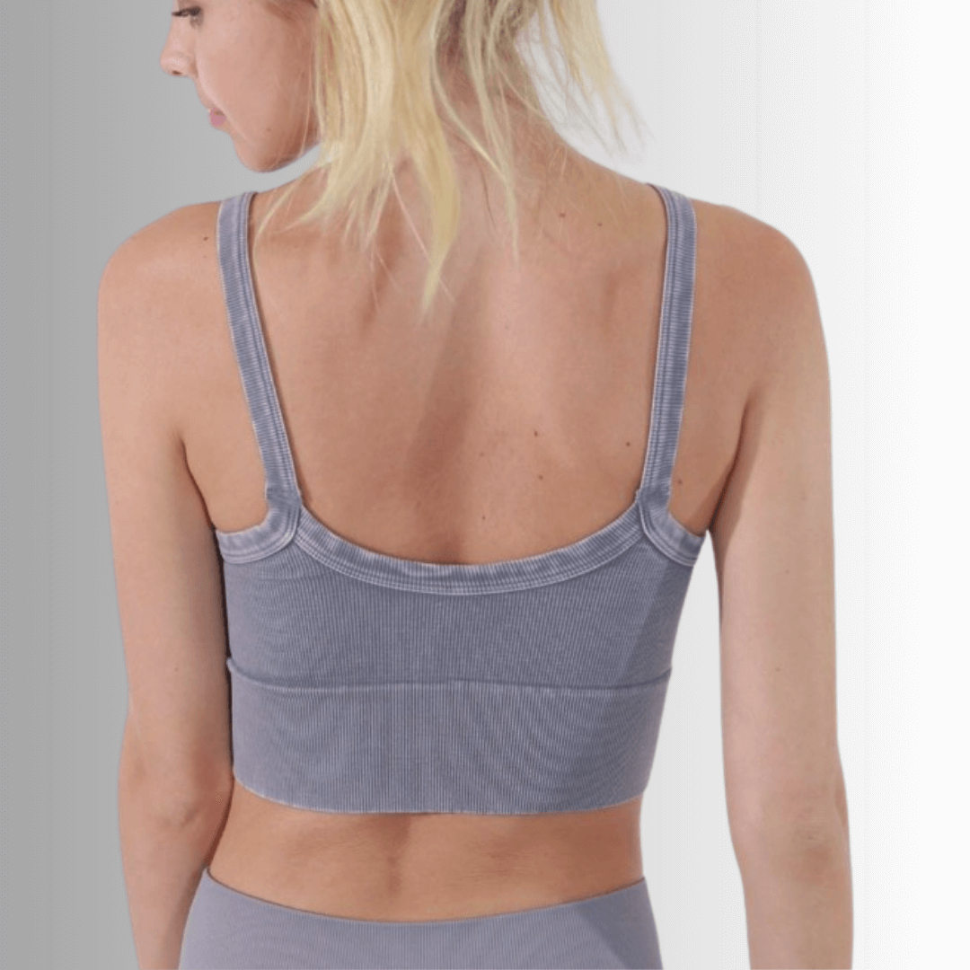 Nikibiki Ribbed Solid V-Neck Bra Top Made in USA