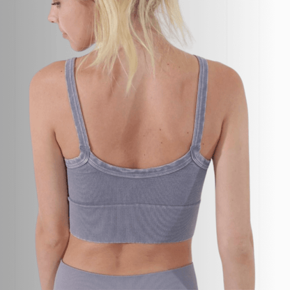 Nikibiki Ribbed Solid V-Neck Bra Top Made in USA