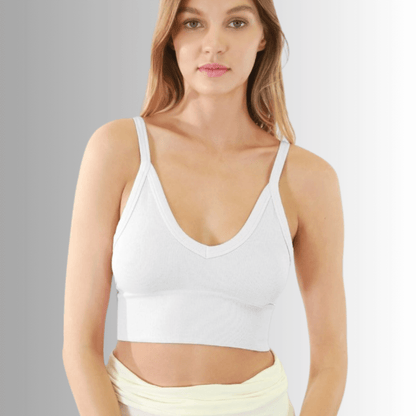 Nikibiki Ribbed Solid V-Neck Bra Top Made in USA