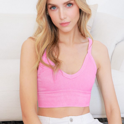 Nikibiki Vintage Ribbed V-Neck Bra Top Made in USA