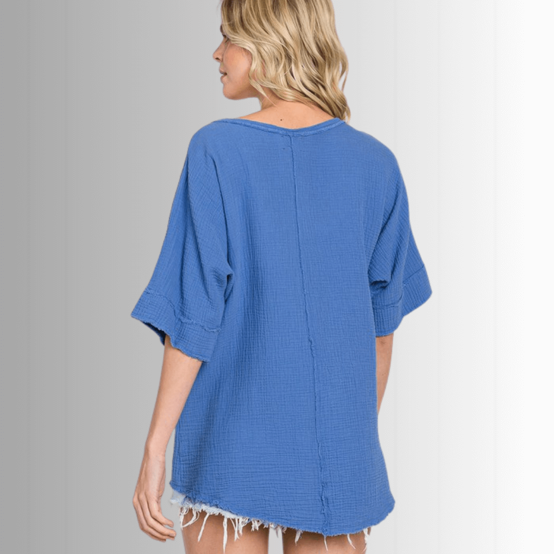 Ryleigh Double Gauze V-Neck Top