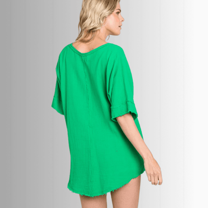 Ryleigh Double Gauze V-Neck Top