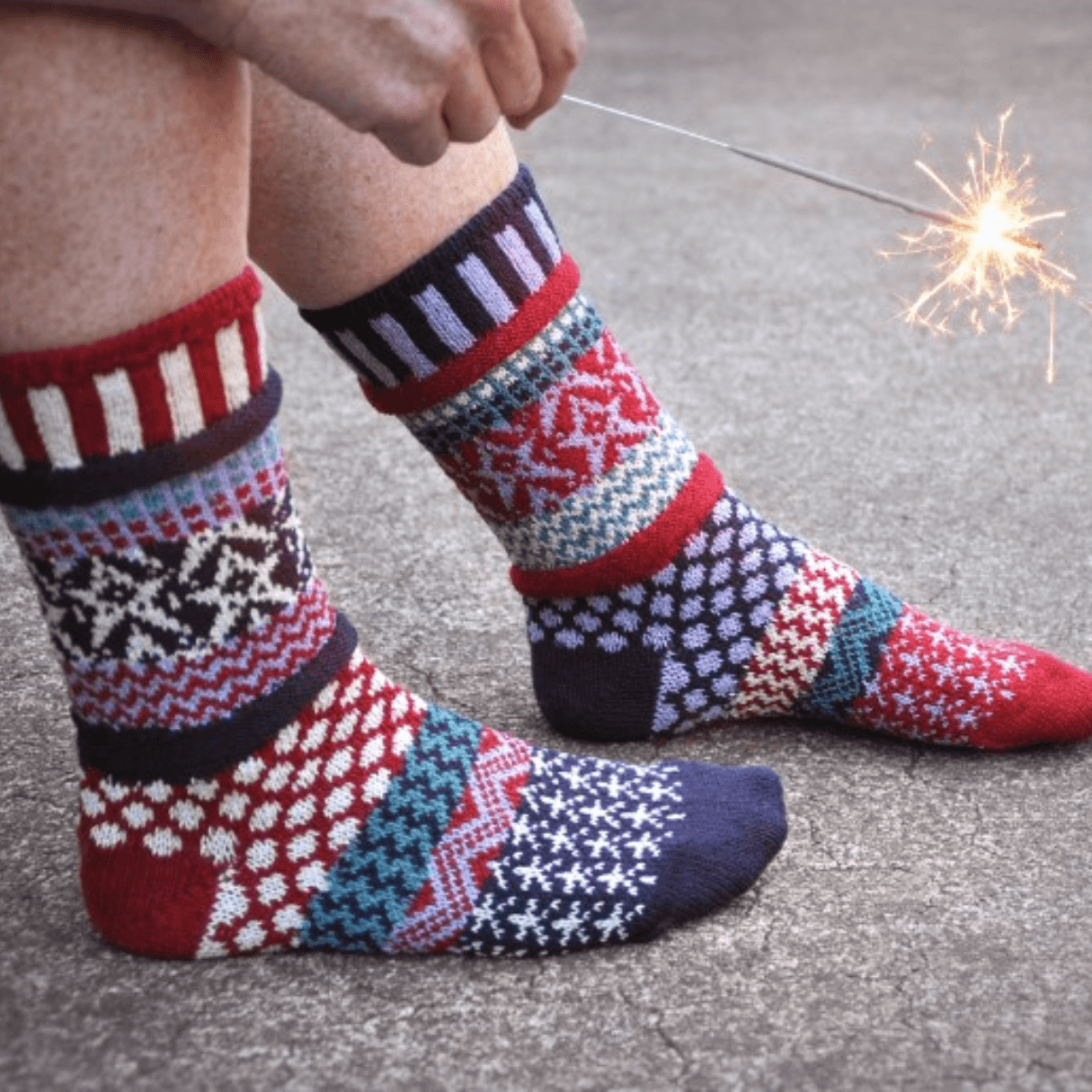 STARS AND STRIPES Knitted Crew Socks Solmate Socks