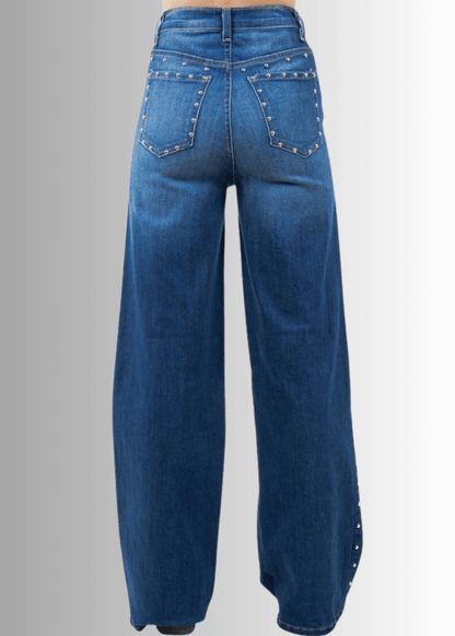 Camila Studded Wide Leg Jeans