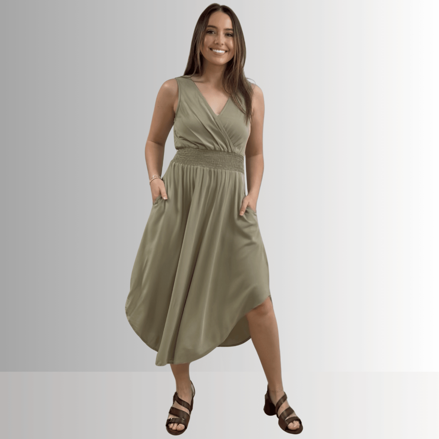 Camila Smocked Waist Midi Dress