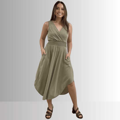 Camila Smocked Waist Midi Dress