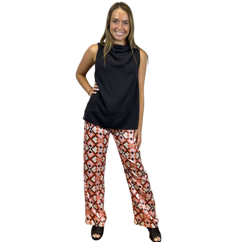 Pink Retro Satin Pants