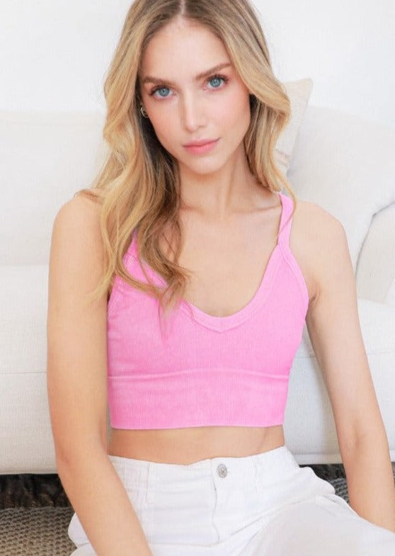 Nikibiki Ribbed V-Neck Bra Top