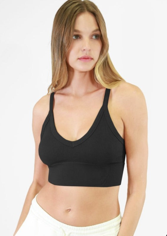 Nikibiki Ribbed V-Neck Bra Top