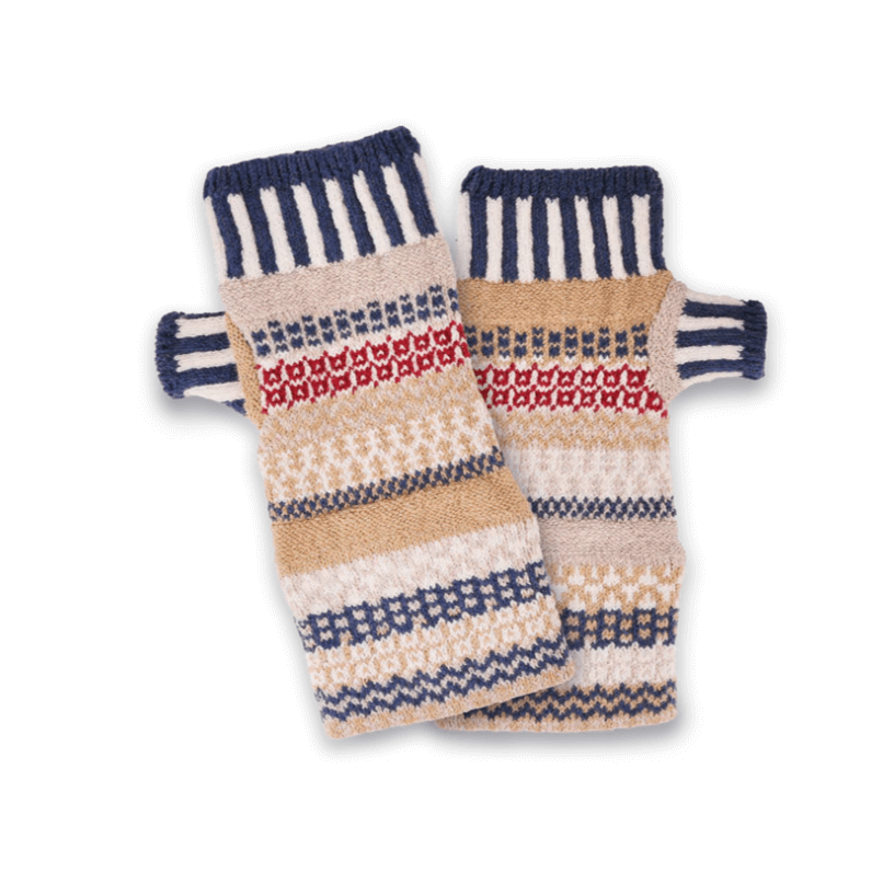 BATEAU MOUCHE Knitted Fingerless Gloves By Solmate Made in USA