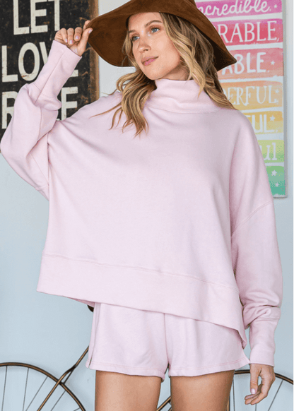 Pale Pink Side Slit Shorts