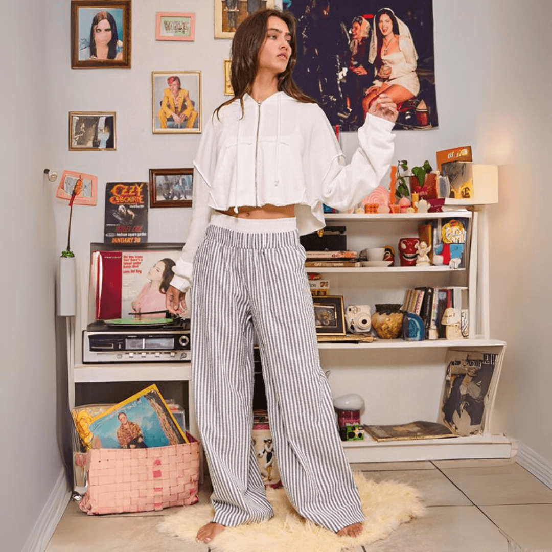 Bucket List Seersucker Double Banded Pants Made in USA