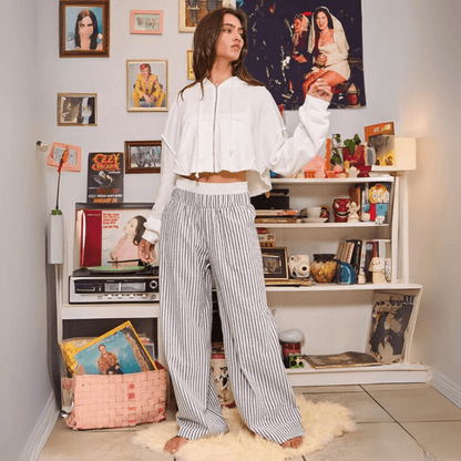 Bucket List Seersucker Double Banded Pants Made in USA