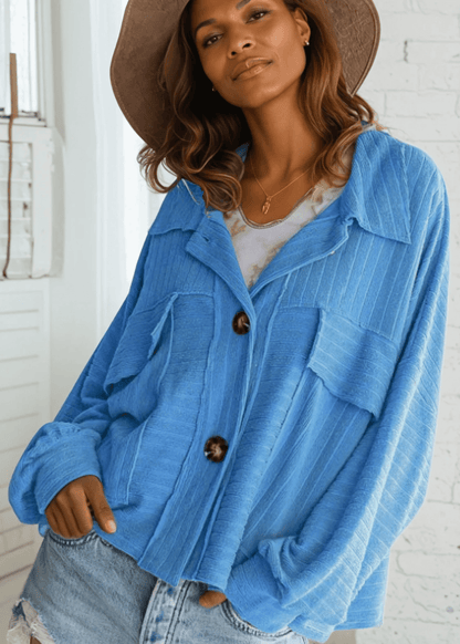 Leah Soft Ribbed Knit Lightweight Shacket