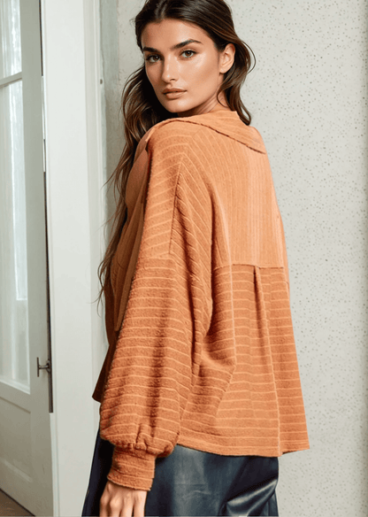 Leah Soft Ribbed Knit Lightweight Shacket