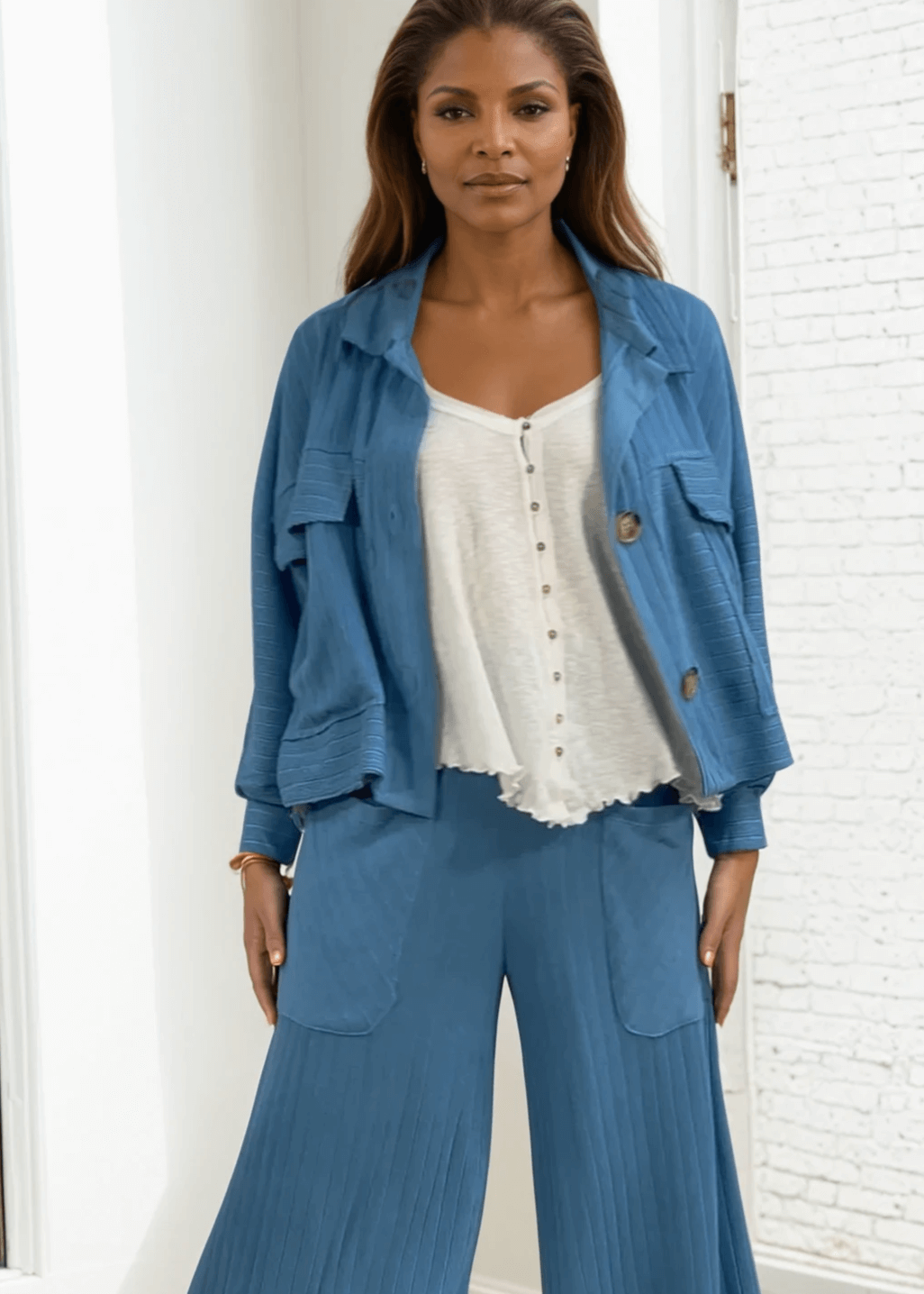 Leah Soft Ribbed Knit Lightweight Shacket