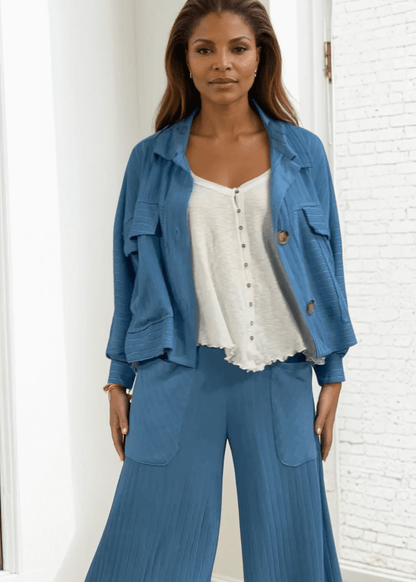 Leah Soft Ribbed Knit Lightweight Shacket