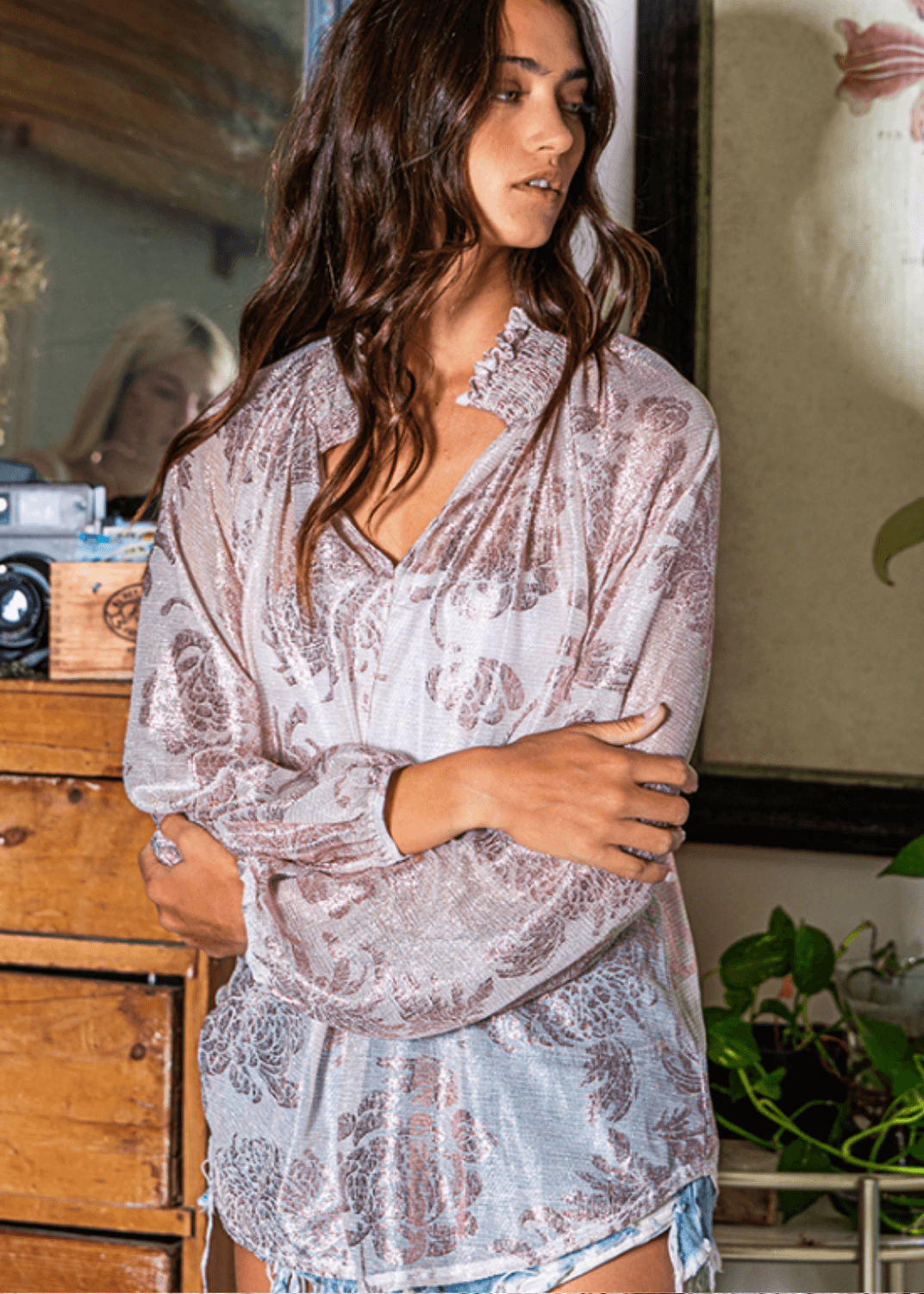 Rose Feminine Blouse Made in USA