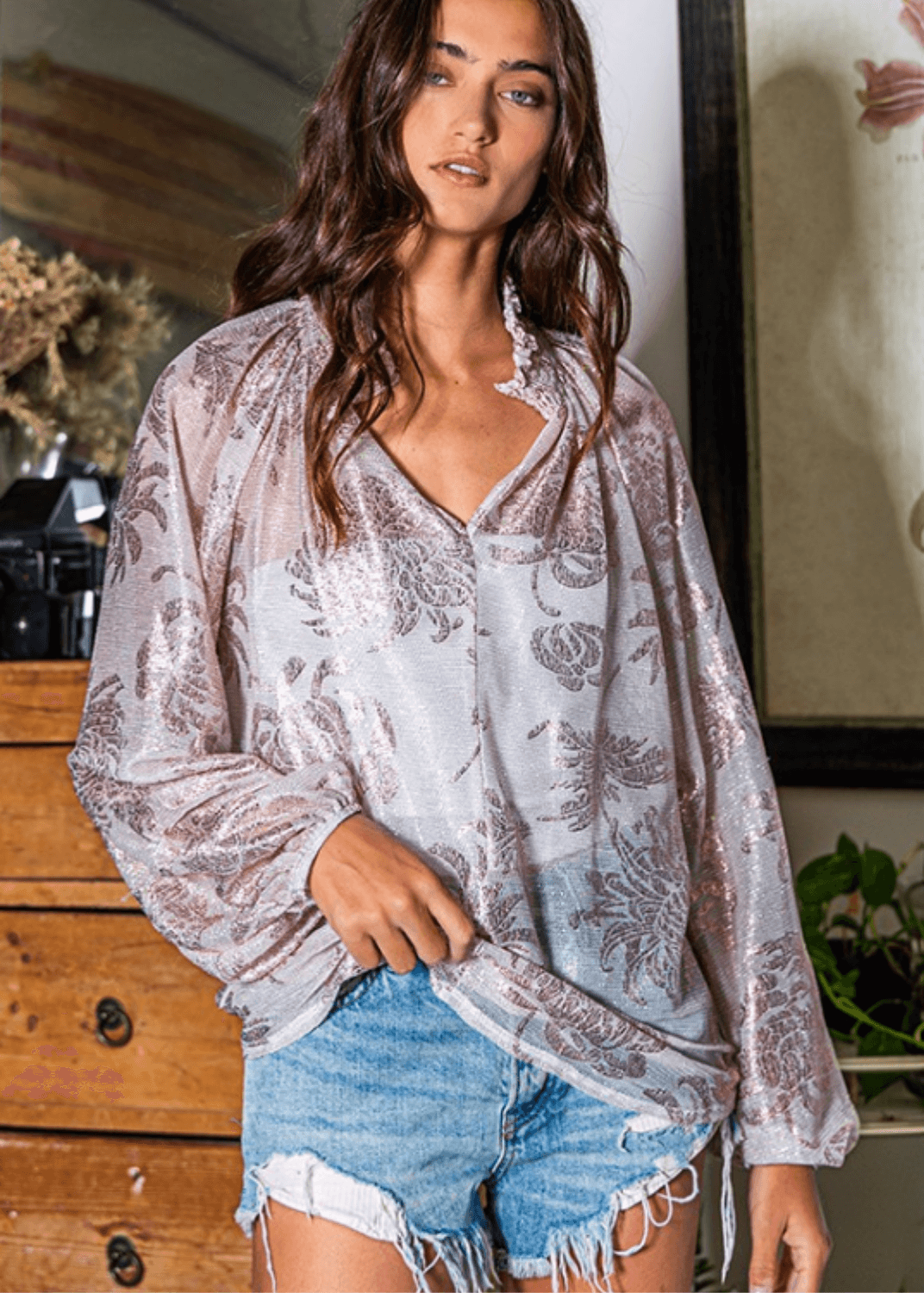 Rose Feminine Blouse Made in USA
