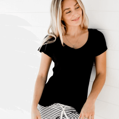 Sleepaholik V-Neck Cotton Tee