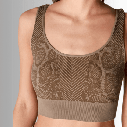 Nikibiki Mocha Snake Print Seamless Bra Top
