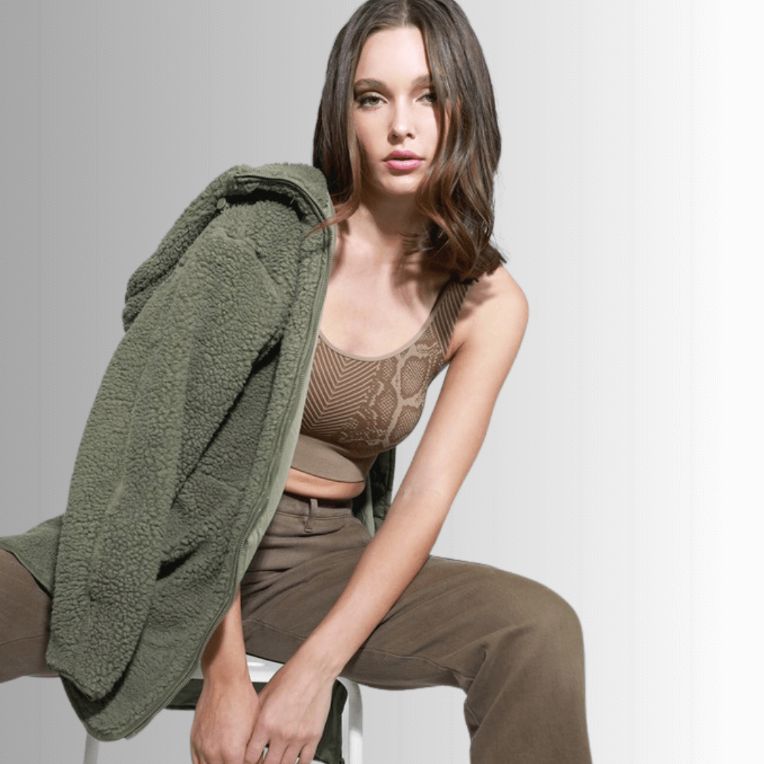 Nikibiki Mocha Snake Print Seamless Bra Top