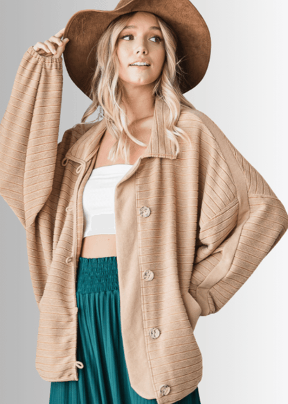 Morgan Casual Ribbed Contrast Jacket