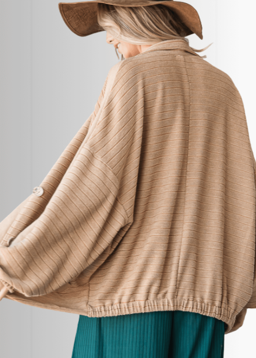 Morgan Casual Ribbed Contrast Jacket