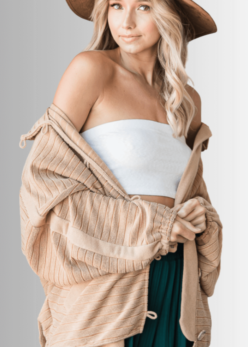 Morgan Casual Ribbed Contrast Jacket