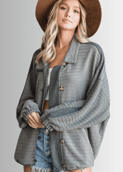 Morgan Casual Ribbed Contrast Jacket