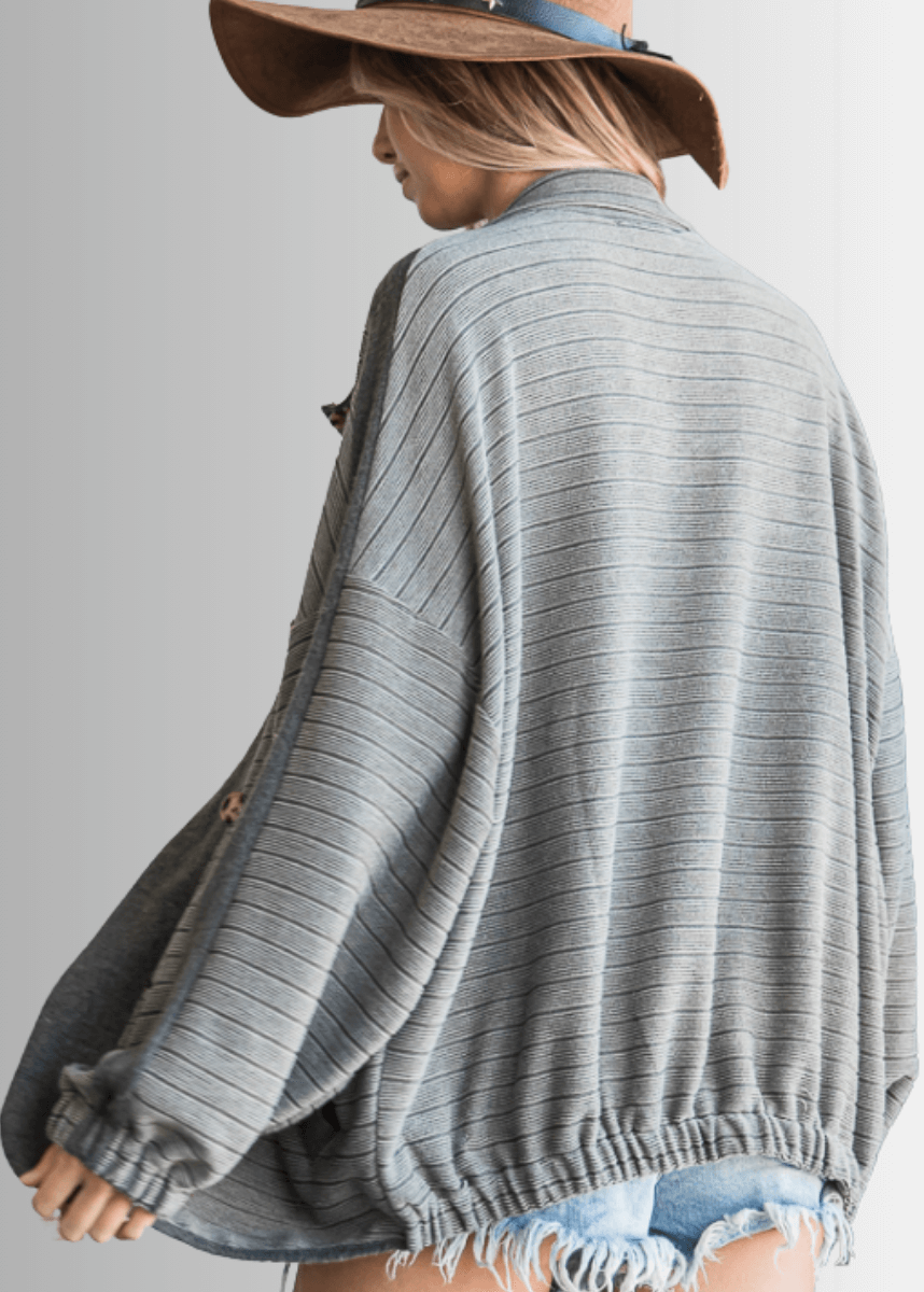 Morgan Casual Ribbed Contrast Jacket