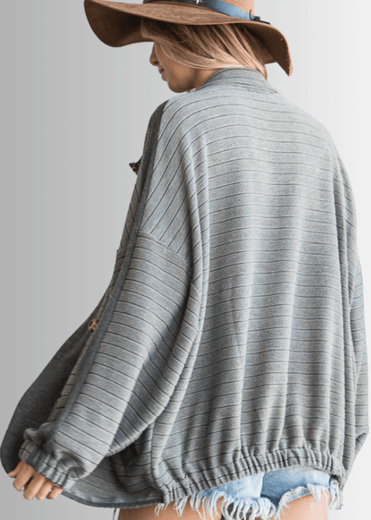 Morgan Casual Ribbed Contrast Jacket