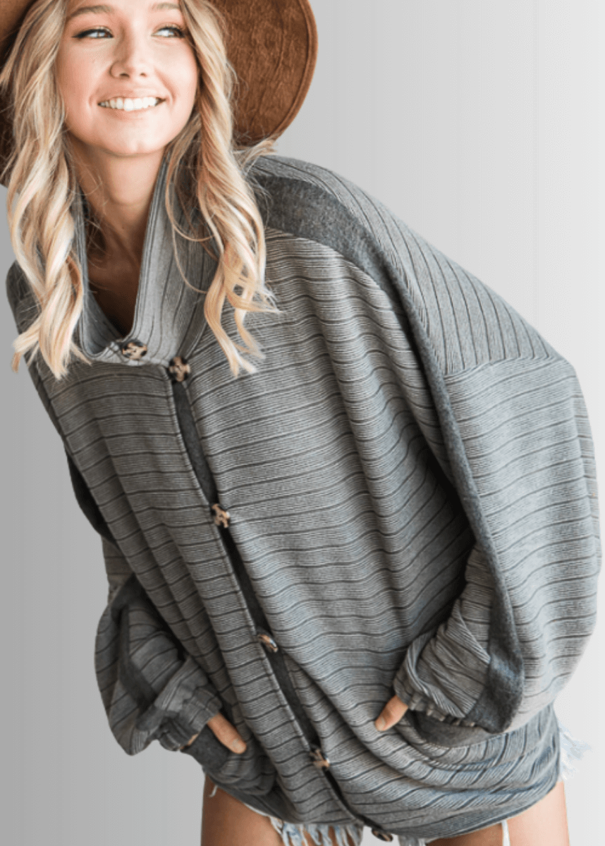 Morgan Casual Ribbed Contrast Jacket