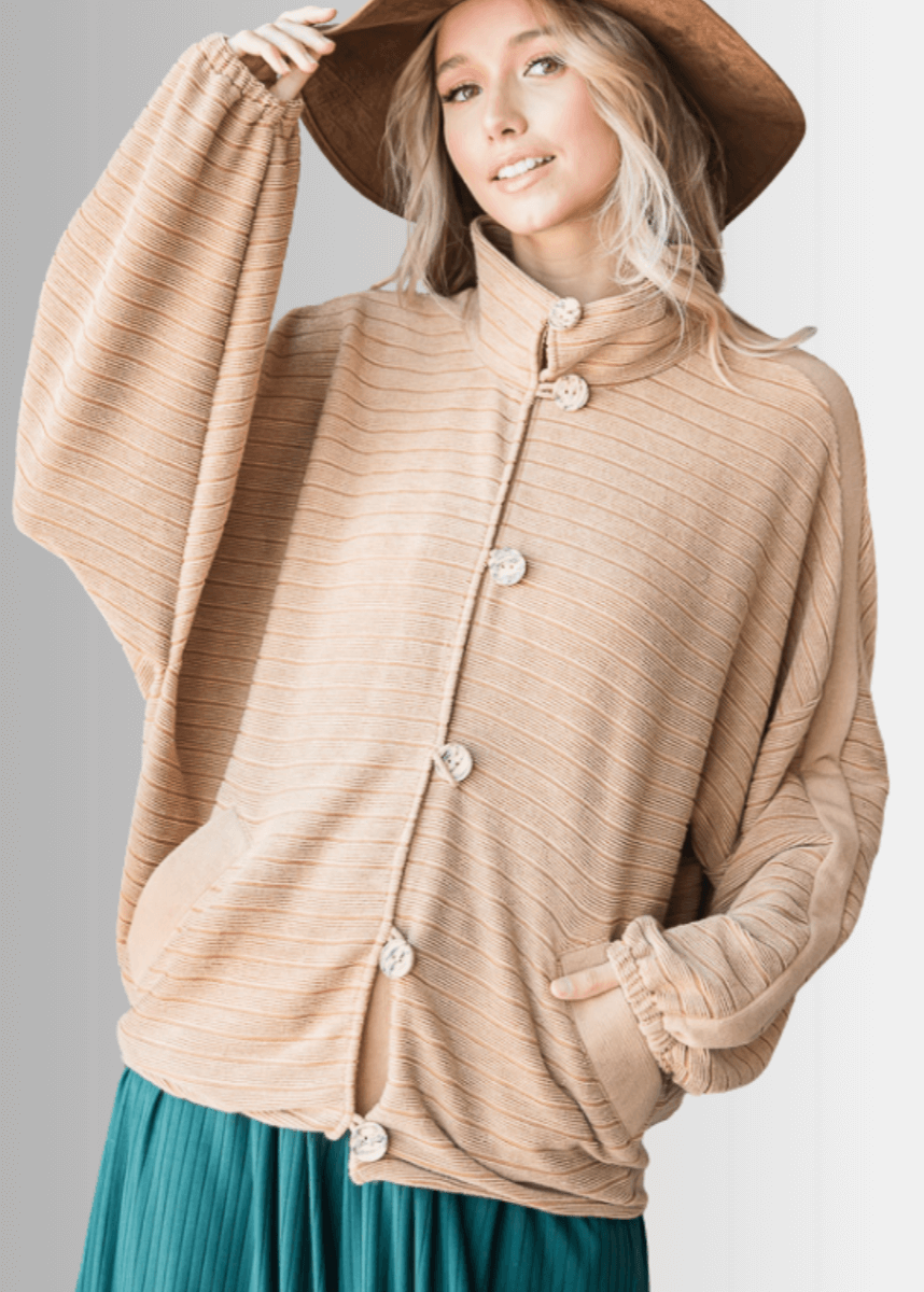 Morgan Casual Ribbed Contrast Jacket