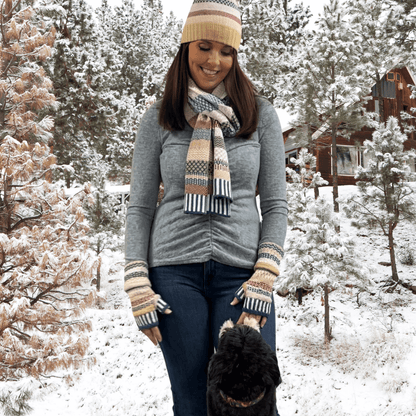 BATEAU MOUCHE Knitted Fingerless Gloves By Solmate Made in USA