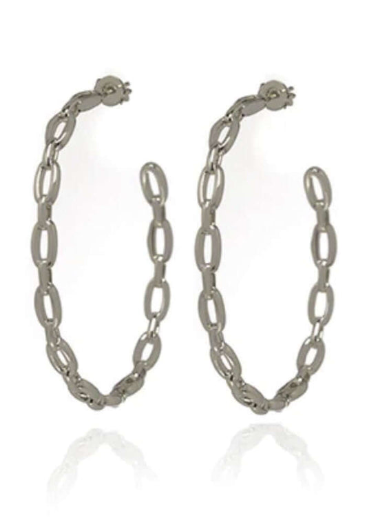 Stacked Link Hoop Earrings