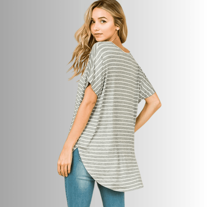 Kinsley Striped Casual Tunic Tee