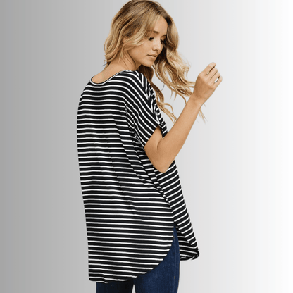 Kinsley Striped Casual Tunic Tee