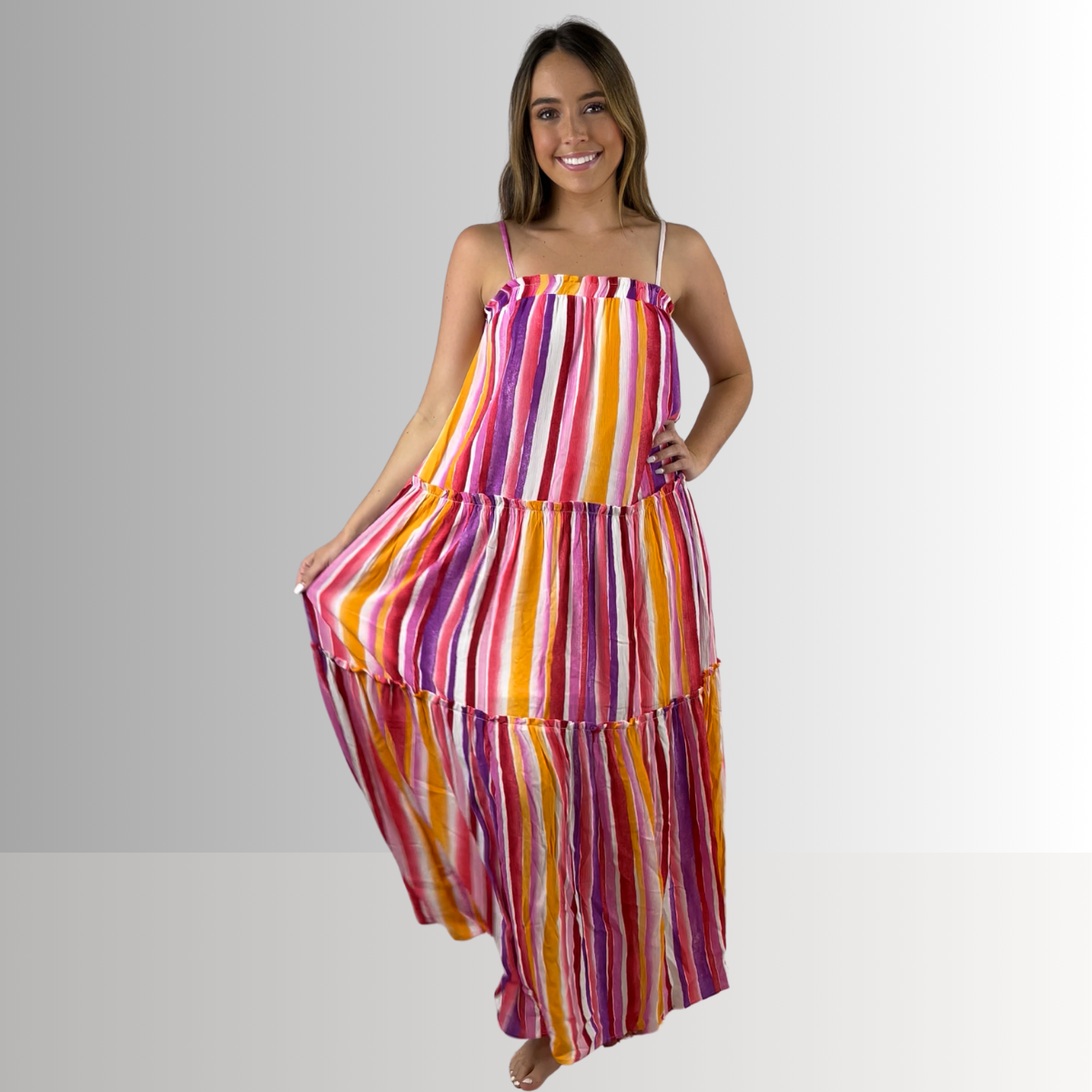 Kora Beautiful Tiered Maxi Sundress